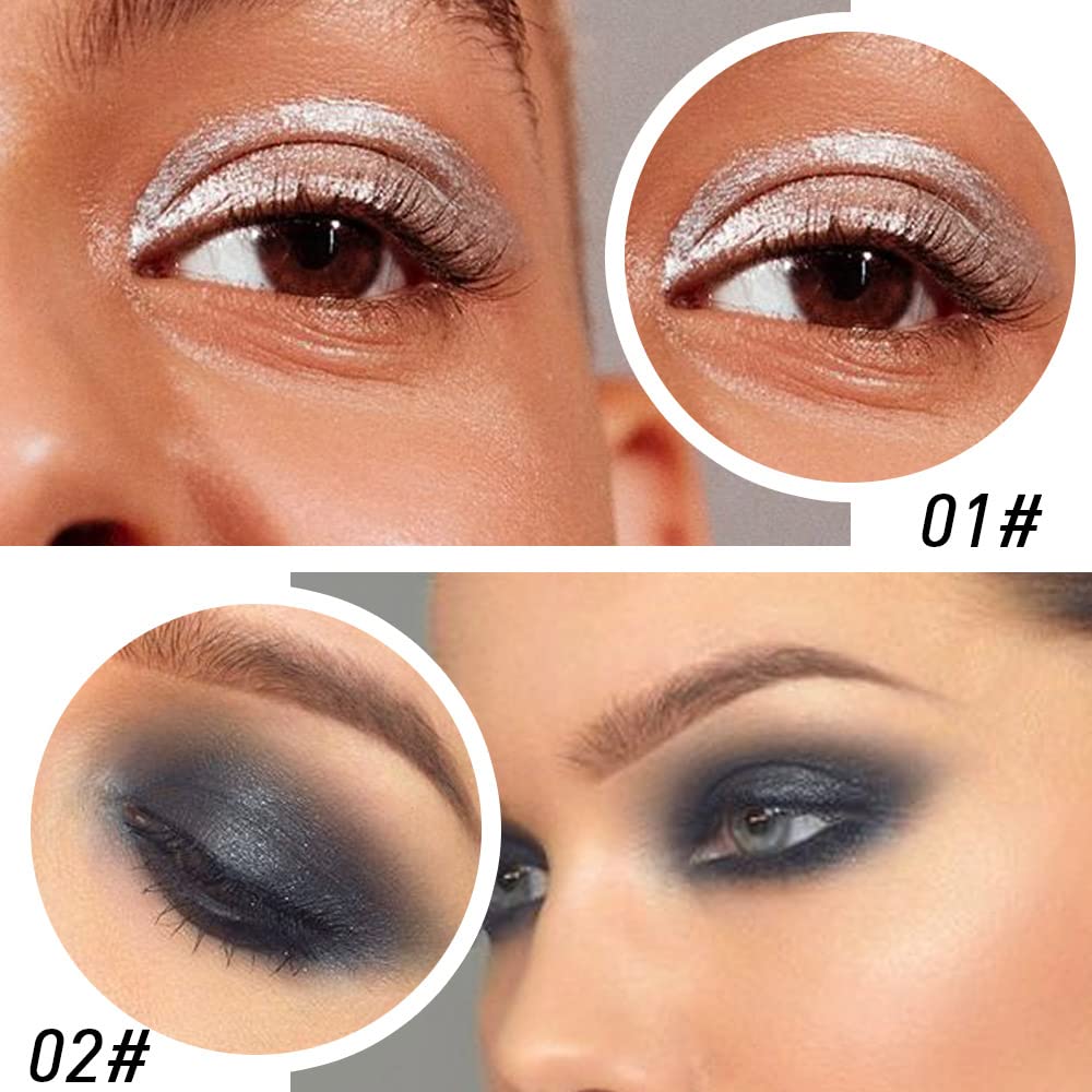 Kaely 4Pcs Black Brown Silver Gray Gel Eyeliner Pencil, Waterline Eyeliner for Older Women, Crayon Eye Liner Waterproof Smudge Proof, Smoky Eyeshadow Palette Halloween Makeup, lapiz de ojos