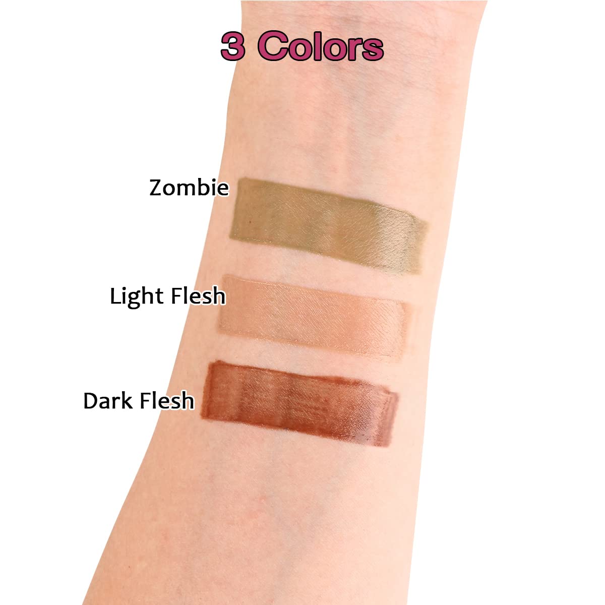Depvision Liquid Latex 3 Colors Set White Fresh Clear Color For Special Effects Wound Waterproof Professional Makeup Artist Skin Illustrator SFX Monster Zombie (60ml*3 Color) (30ml * 3 Special color)