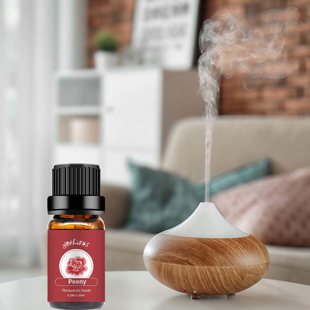 yethious Rose Essential Oil Organic Flower Natrual Peony Essential Oil for Diffuser, Skin Care, Soap/Candles Making - 2 X 10ML Essential Oil Set Gift