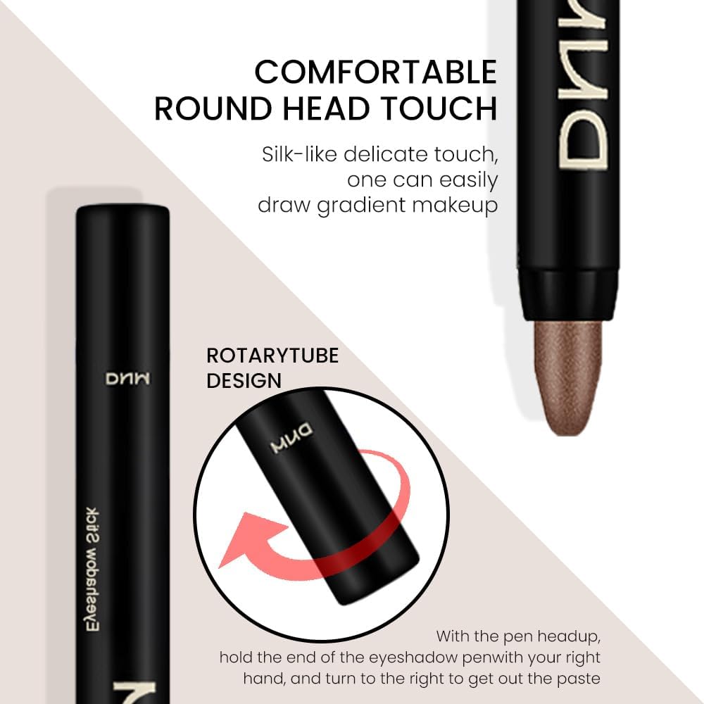 evpct 2Pcs Cream Eyeshadow Sticks Set for Eyes Waterproof, Cocoa Shimmer Matte Eye shadow Stick Pencil Pen Bulk sombras en crema para ojos 21+21