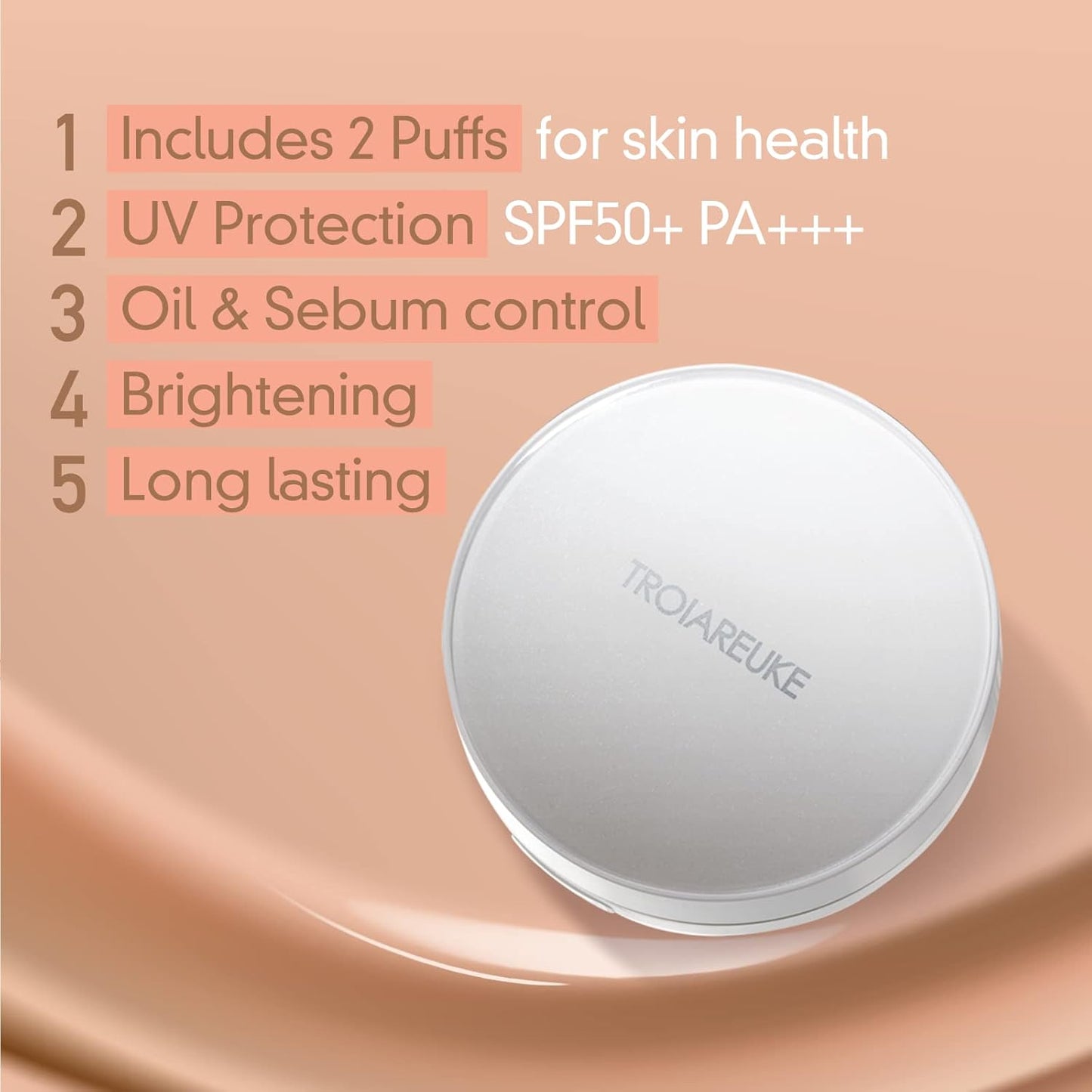 TROIAREUKE A+ Cushion Foundation (Shade 23) I Natural Coverage Foundation Makeup, Moisturizing Finish for Sensitive, Oily, Combination Skin, Skin Care Cushion I Korean Aesthetic Makeup