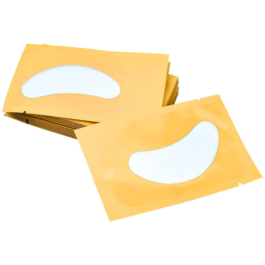 100 Pairs Under Eye Patches, Isolation Eyelash Extension Pads, Under Eye Gel Pads for Pro Salon and Individual, DIY Lashes Extension Supplies (Gold)