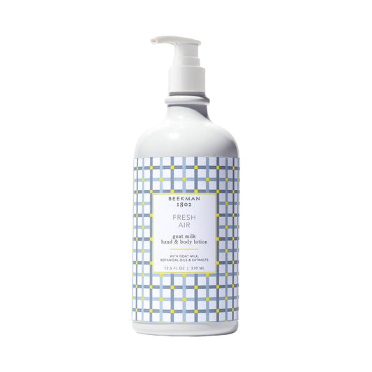Beekman 1802 Goat Milk Body Lotion, Fresh Air - Scented - 12.5 oz - Hydrating & Moisturizing with Shea Butter - for Sensitive Skin - Cruelty Free - Packaging May Vary - Pump Included, Ready for Use
