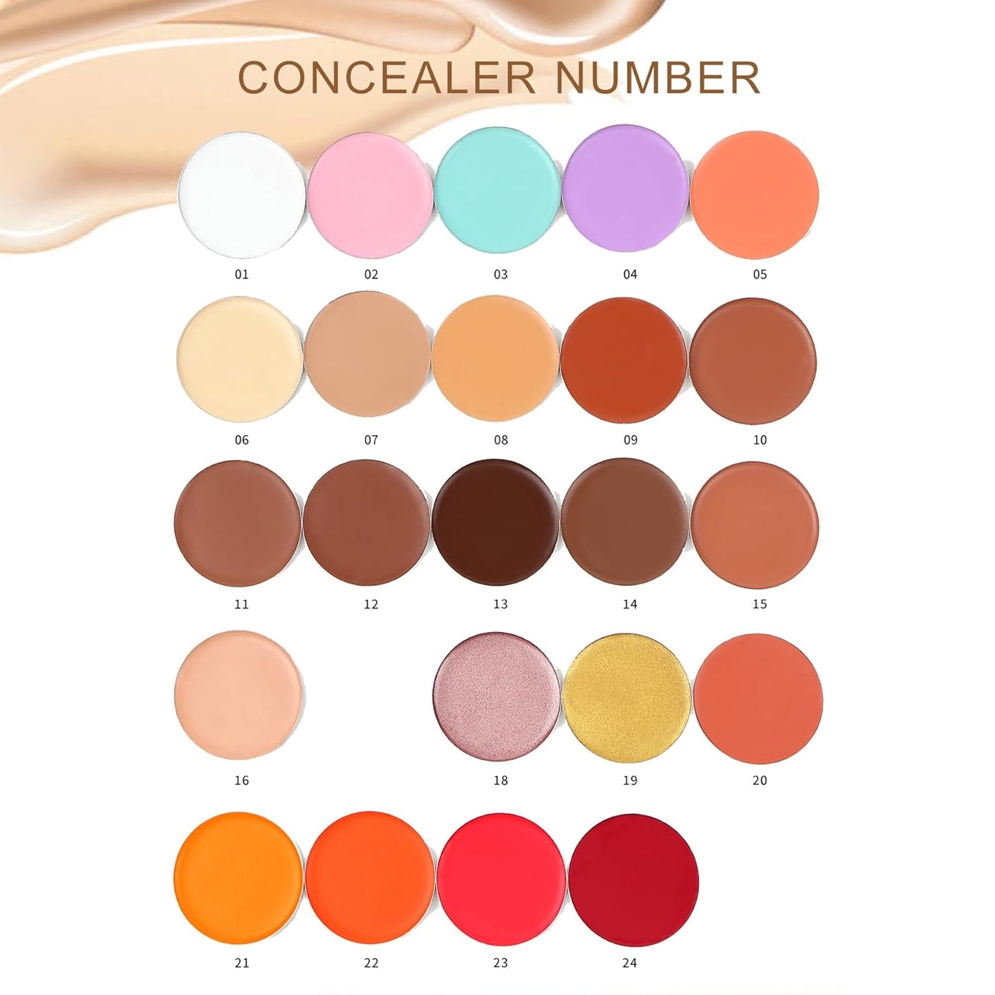 Cream Concealer Corrector Correcting Contour Makeup Set under Eye Concealer Cream Kit for Dark Circles and Blemish 10