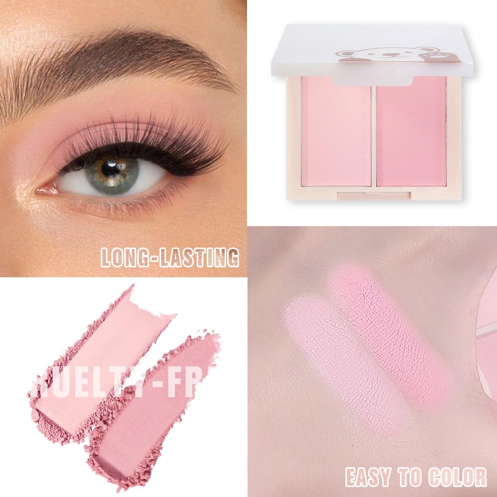 AMY'S DIARY Matte Eyeshadow, Lavender Pink Eyeshadow, Ultra-fine Lightweight Powder, Multiuse Blendable Eye shadow and Blush Makeup, Daily Matte Warm Tone Eyes Makeup, Half Pink (02#)