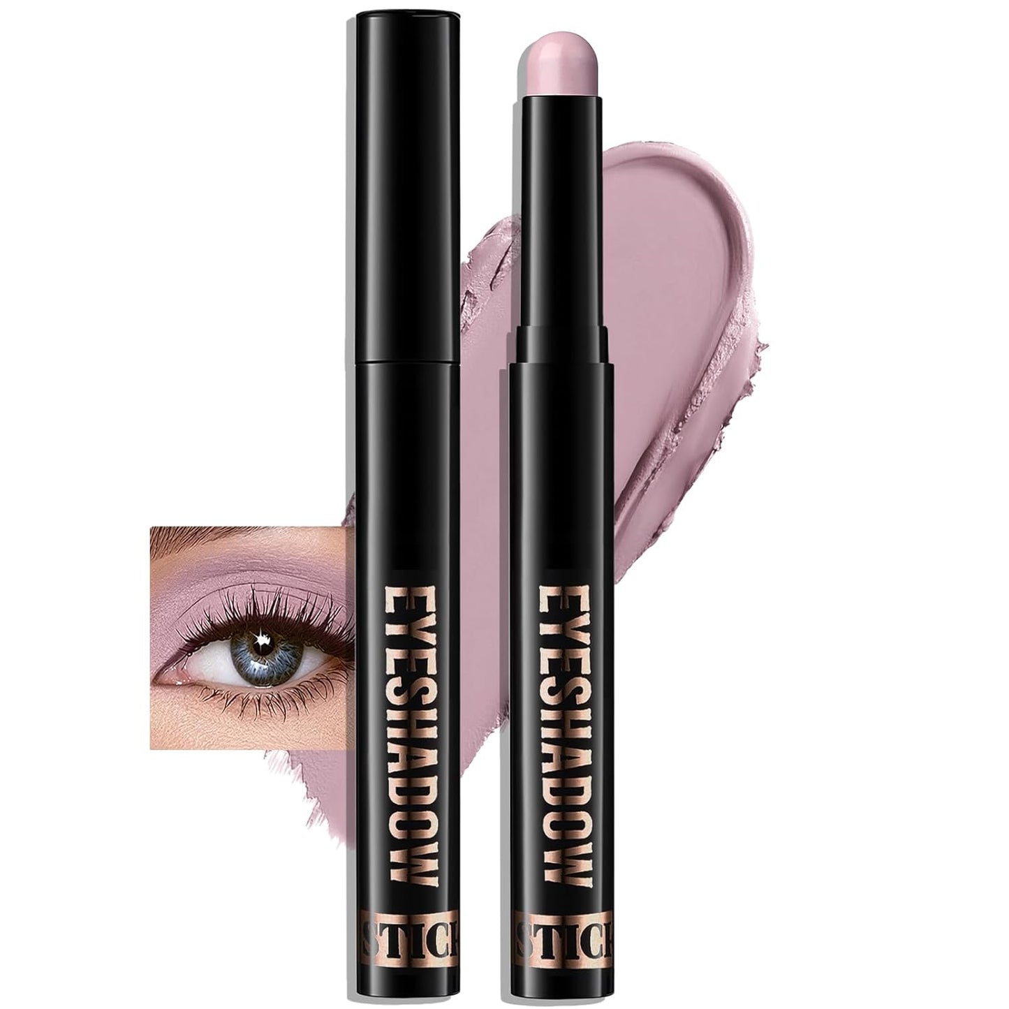 Eyeshadow Stick Mauve, Matte Cream Eye Shadow Stick Waterproof Neutral Nude Eyeliner Brightener Pencil Crayon Long-Lasting Eye Highlighter Makeup for Older Women Easy to Use High Pigmented
