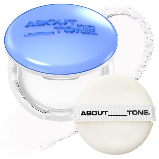 Air Fit Powder Pact 0.28oz - Makeup Fixing Pressed Powder Compact with Mirror and Puff Airy & Light Texture Face Blur Setting Finishing Translucent Sebum Control Lightweight Vegan Formula