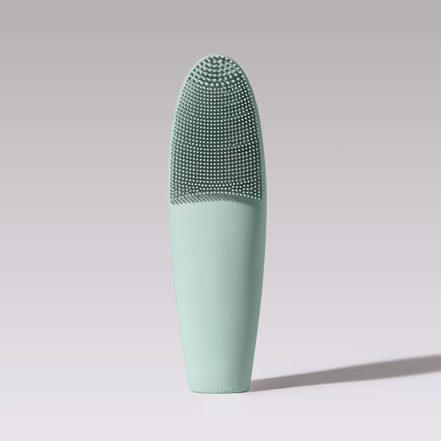 LOLLIPOP Dual-Sided Facial Cleansing Brush | Handle Size Silicone Face Exfoliator and Soft Fiber Cleanser | Manual Face Scrubber for Pores, Makeup Removal, Blackhead and Skincare Routine, Minty
