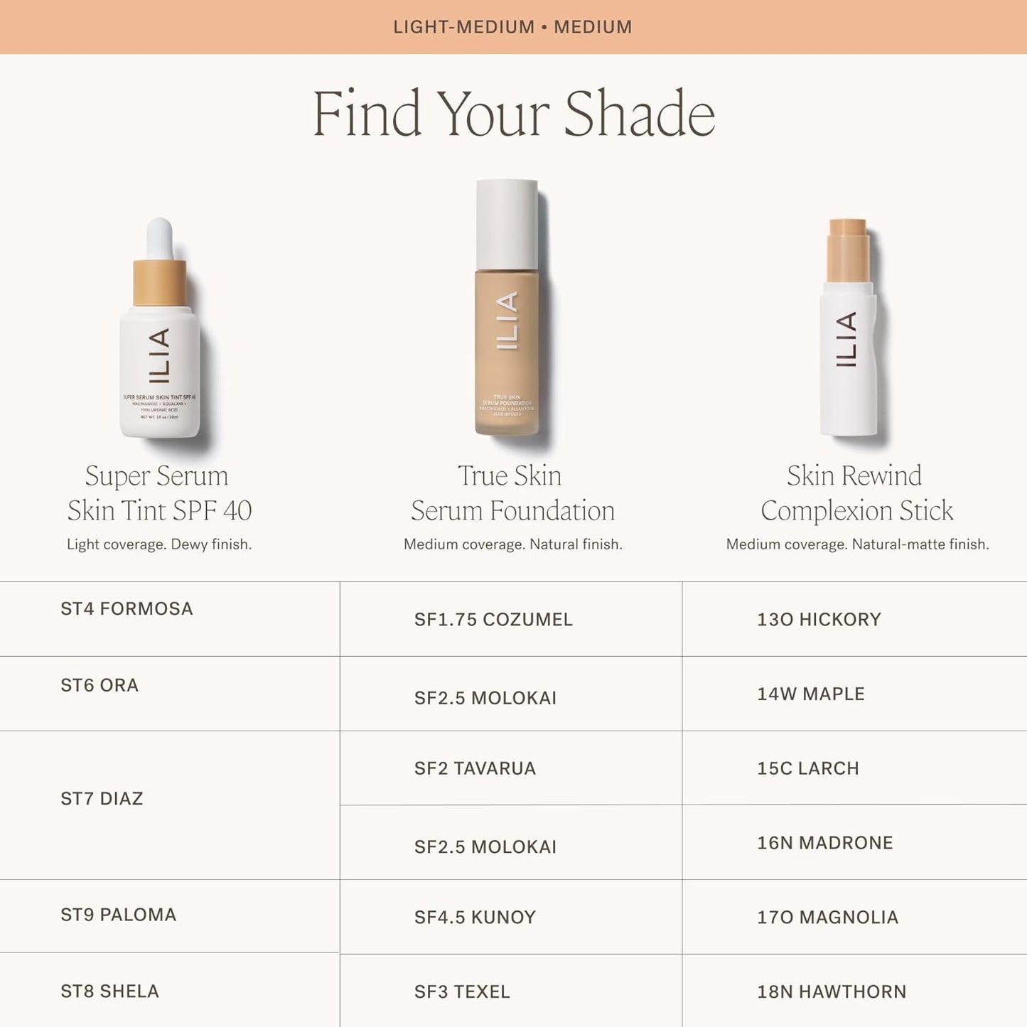 ILIA - Skin Rewind Complexion Stick - Foundation + Concealer + Skincare | Non-Toxic, Vegan, Cruelty-Free, Clean Makeup (17O - Magnolia, 0.35 oz | 10 g)