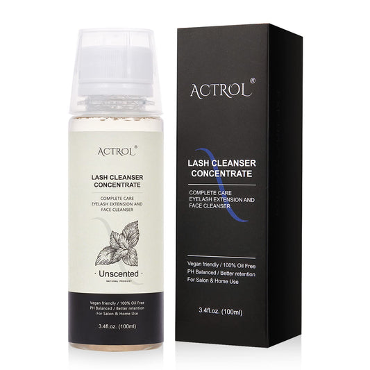 Eyelash Shampoo Concentrate 100ml Lash Extensions Cleanser Concentrate Unscented Natural Foaming Shampoo DIY Wash for Extensions Lashes with Salon Home Care-Makes 60ml Bottles