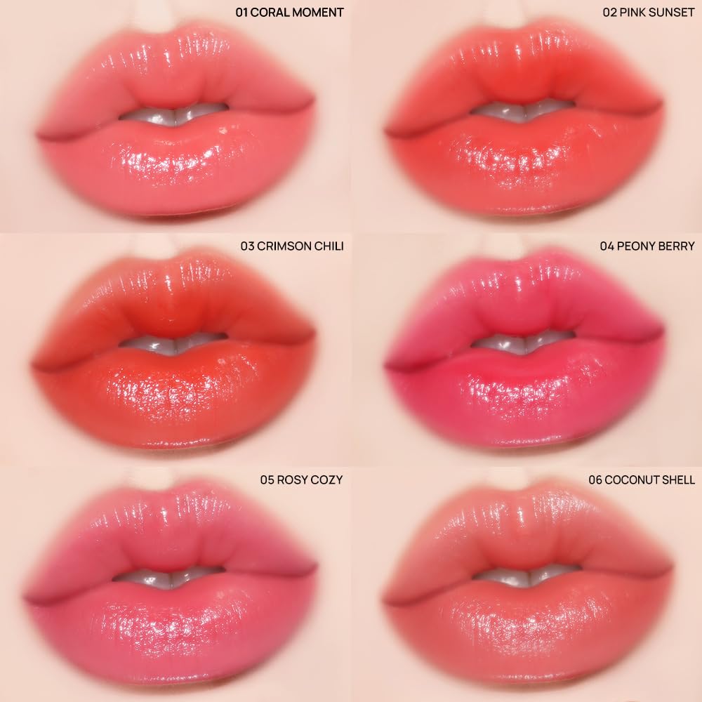 YNM Candy Gloss Balm (04 PEONY BERRY, 3g) (+9 colors) K-beauty, Tinted, Color Lipstick Balm, Glossy, Moisture, korean, Jello lips, Non-Sticky and Long-lasting