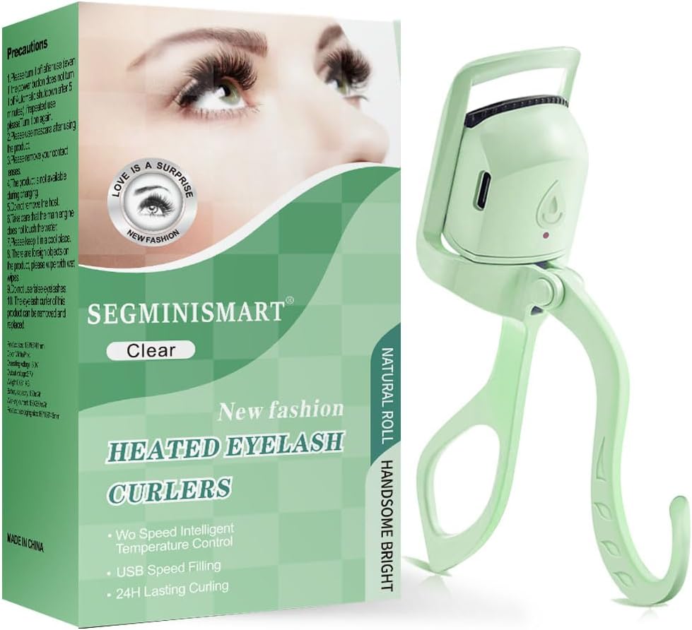 Heated Eyelash Curler, Fast Heat up Within 5s, 24 Hours Long Lasting, Rechargeable Electric Eyelash Curler, Temperature Control, Safe Anti-Burn Eyelash Curlers, Quick Natural Curling Eye Lashes