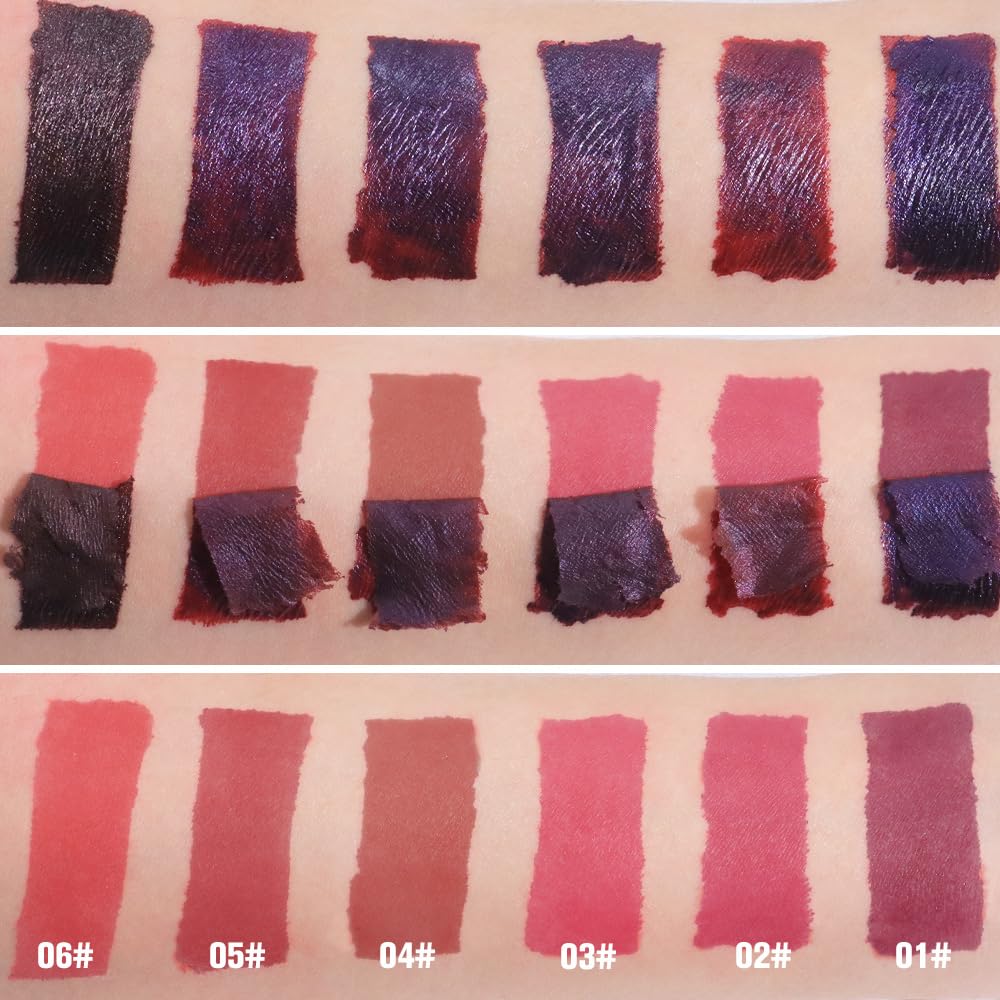 evpct Brownsih Red Peel Off Lip Stain Tints, Liquid Lipstick Lip Stain Long Lasting Waterproof for Women, Non-stick Cup Lipstick Peel Off Highly Pigmented Not Faded Smudge-proof Easy to Apply, 05