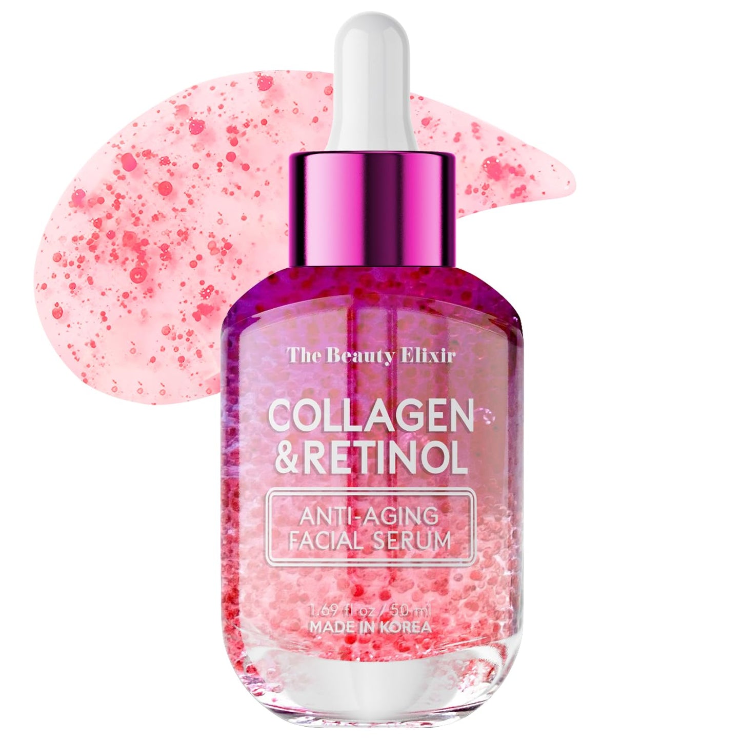 Collagen & Retinol Serum For Face - Ultra Hydrating, Restores, Smooths & Reduces Wrinkles - Dermatologist Tested, Natural Ingredients, Clean Beauty - Korean Skin Care - 1.69 Fl. Oz