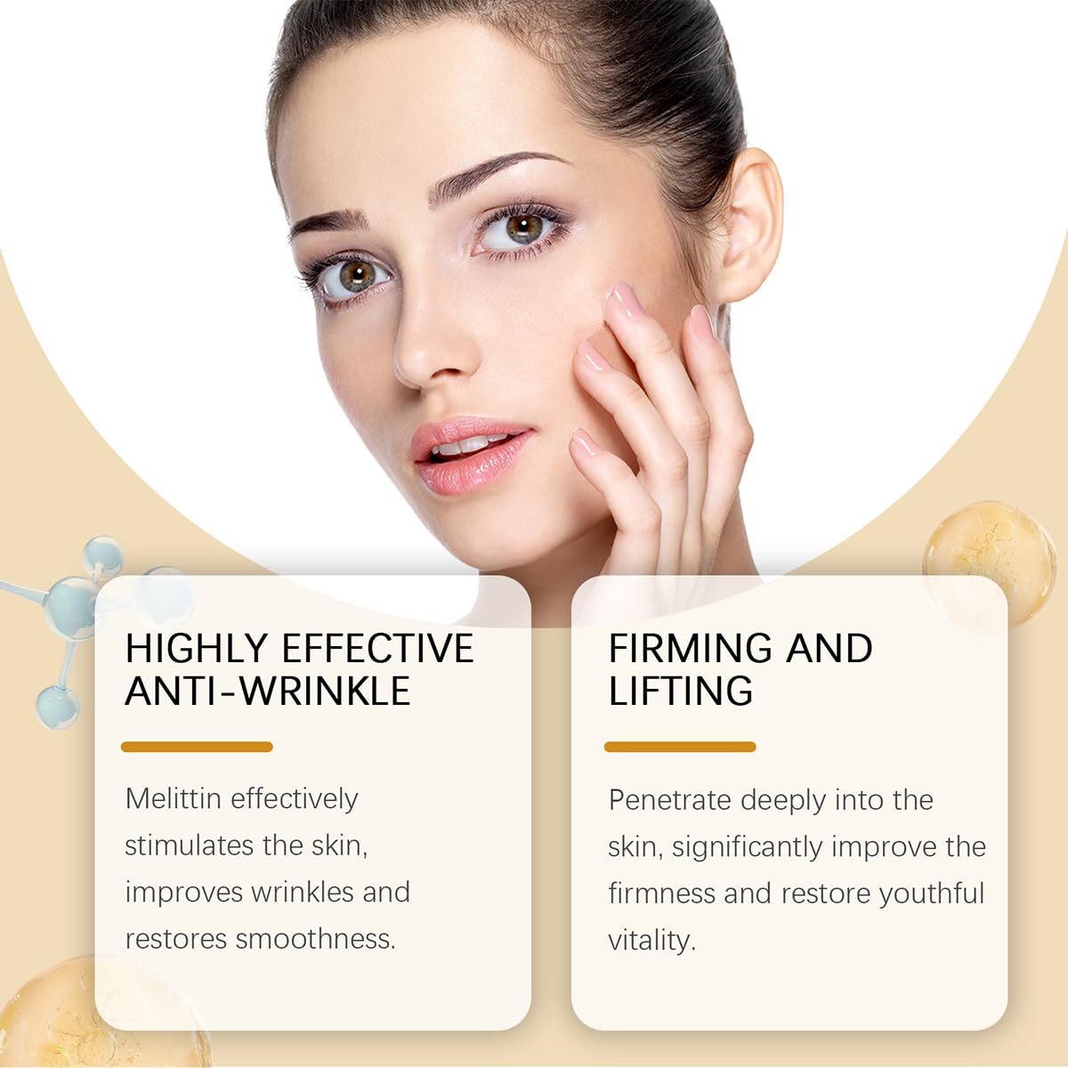 Bee Venom Moisturiser Cream Wrinkle Removal & Firming, Anti-Aging Eye & Face Bee Venom Skin Treatment Cream (1 Pack, 0.71Oz)