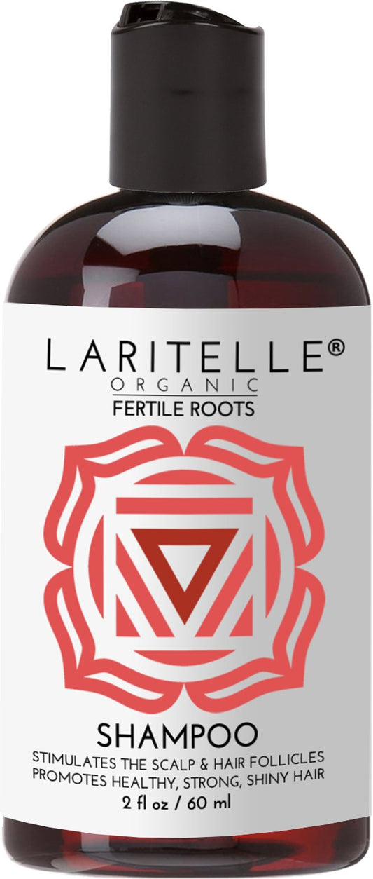 Organic Travel Size Shampoo 2 oz | Fortifying, Strengthening & Rejuvenating | Stops Hair Shedding, Promotes New Hair Growth | Ayurvedic Herbs, Lavender, Ginger, Rosemary, Patchouli & Cloves