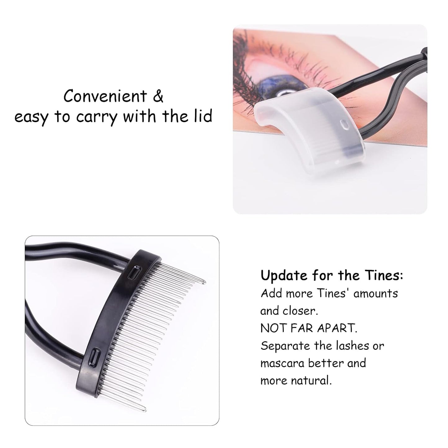 MSQ Eyebrow Brush and Comb Eyelash Brush Eyelash Separator Eye Brow Comb & Spoolie Brush Professional Mascara Brushes Eyebrow Eyelash Grooming Brush Eye Makeup Tools Set (3 PCS)