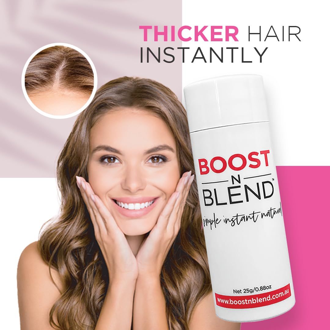 Boost N Blend Scalp Concealer - Hair Powder and Cotton Fibers for Thinning Hair & Visible Scalp (25g/0.88oz) - Hair Volumizer for Women