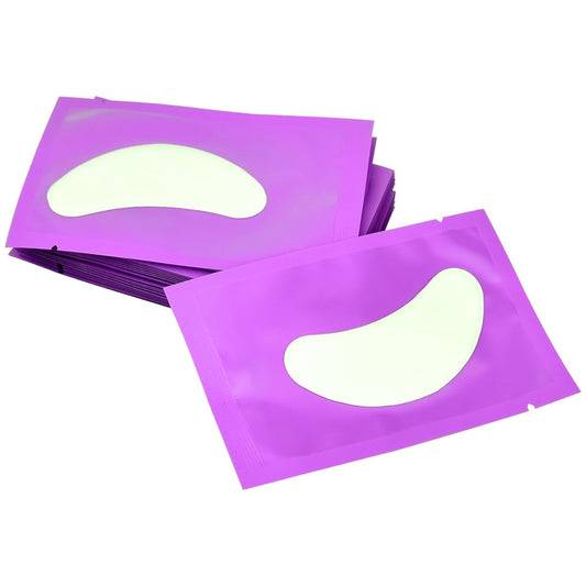 50 Pairs Under Eye Patches, Isolation Eyelash Extension Pads, Under Eye Gel Pads for Pro Salon and Individual, DIY Lashes Extension Supplies (Purple)