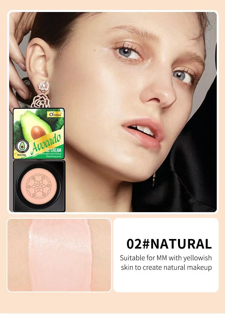 Mushroom Head Air Cushion BB Cream Foundation Cream for Face Makeup Concealer Cushion for Face Comestics Make Up Cushion Compact Ivory