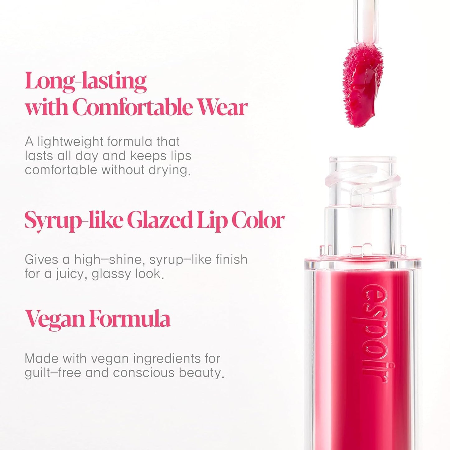 Espoir Couture Lip Tint Glaze #22 Milky Honey 0.14oz | Volumizing Lip Stain with Syrupy Shine | Long-Lasting & Vibrant Color for Radiant Lip Look | Moisturizing & Glossy Lip Tint | Korean Lip Makeup