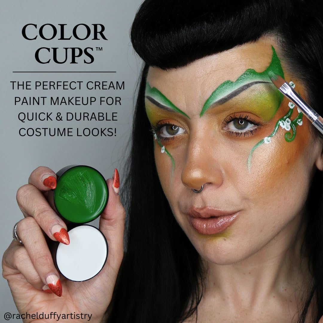 Mehron Makeup Color Cups | Stage, Foundation, Face Paint, Body Paint, Halloween | Face Paint Makeup | Greasepaint .5 oz (14 g) (Zombie Flesh)