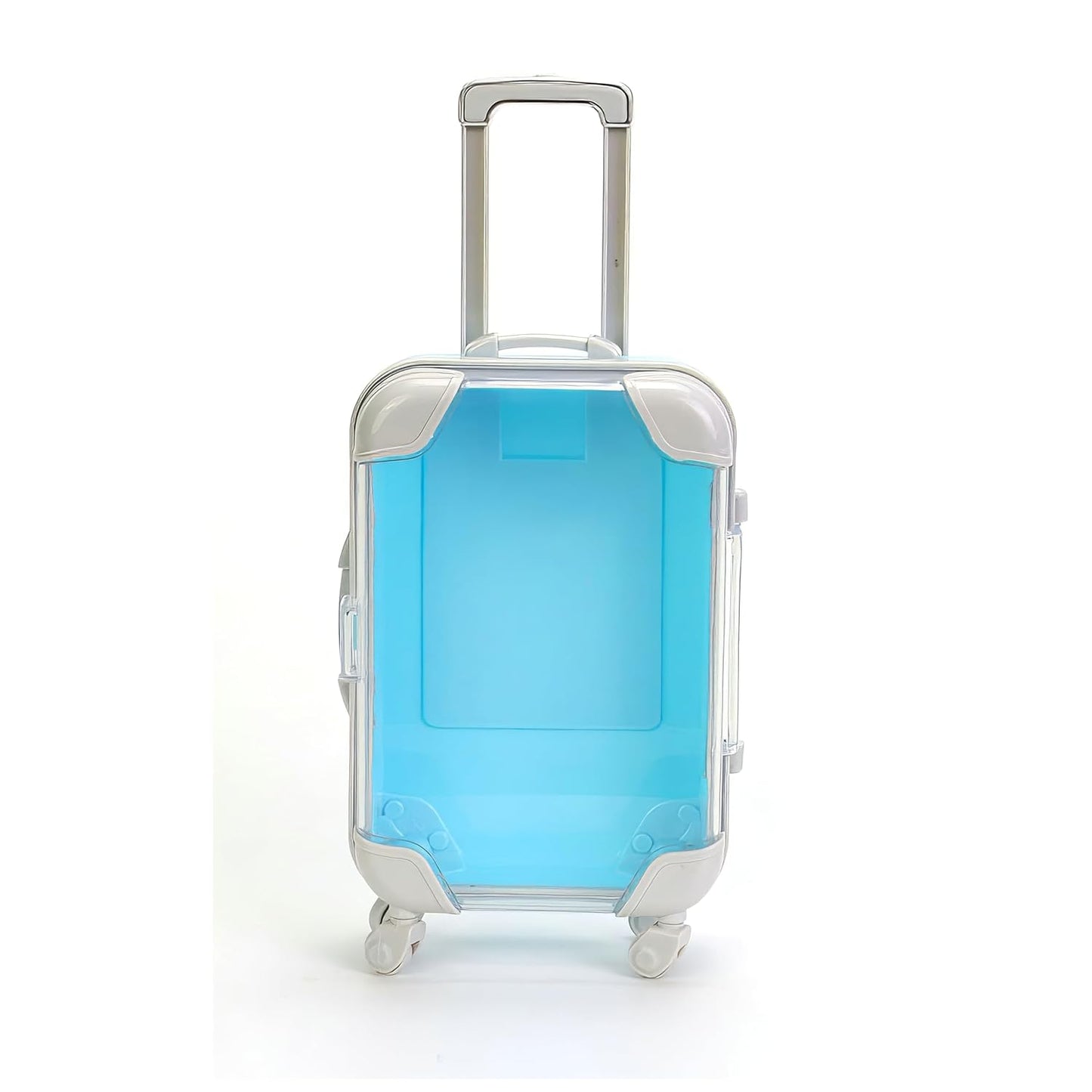 False Eyelash Storage Box, Portable Travel Organizer Mini Luggage False Eyelash Tray Makeup Tool (BLUE)