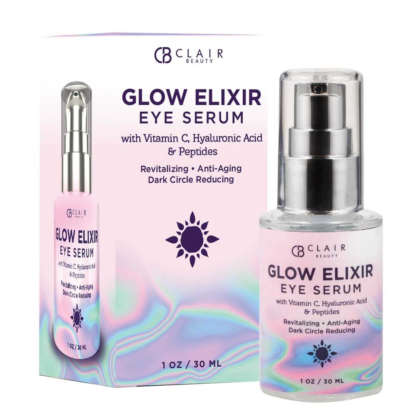 Vitamin C & Hyaluronic Acid Under Eye Serum - Reduce Eye Bags, Puffiness, Dark Circles & Wrinkles, Lifting Eye Serum - Cruelty Free Korean Skin Care For All Skin Types