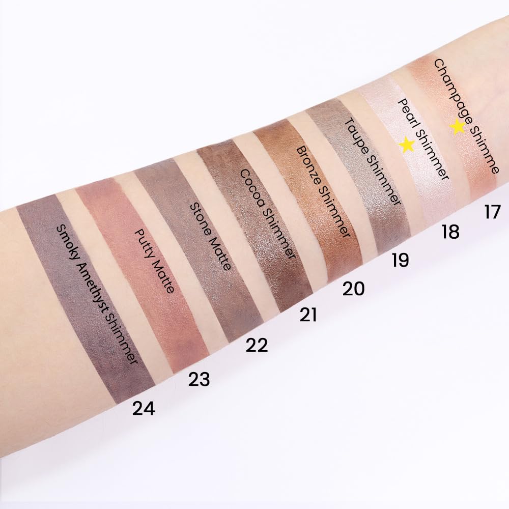evpct 2Pcs Cream Eyeshadow Brightener Sticks Set for Eyes Waterproof, Champagne Shimmer & Pearl Shimmer Matte Metallic Eye shadow Stick Pencil Pen Bulk sombras en crema para ojos 17 +18