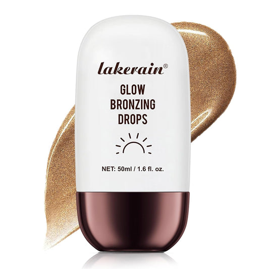 Bronzing Drops For Face, Liquid Bronzer Glow Drops, Face Body Shimmer Glow Illuminator, Nourishing Skincare Bronzer Shimmer Oil, Waterproof Moisturizing Body Highlighter(02 Bronze Glow)