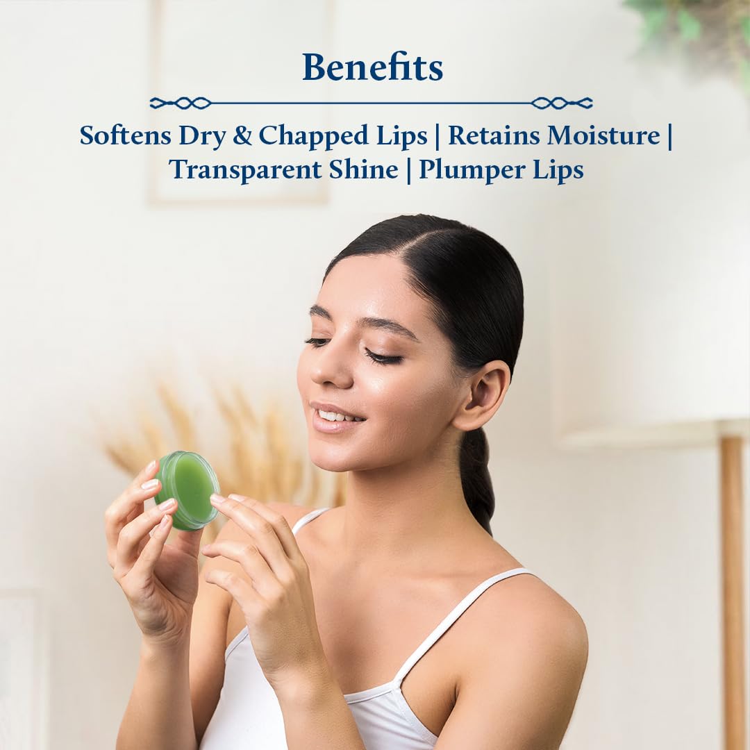 Blue Nectar Shubhr Green Apple Lip Balm & Gloss with Ghee & Natural Vitamin C for dry chapped lips with intense moisturization |100% Ayurvedic | Paraben & Sulphate Free| (0.5 oz,10 Herbs)