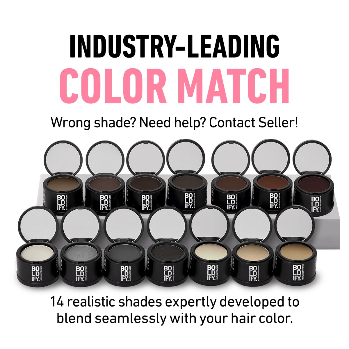 BOLDIFY Hairline Powder - Root Touch Up Hair Color for Gray Coverage - Bald Spot Concealing Hair Powder for Women & Men - 48-Hour Stain-Proof - Ash Brown