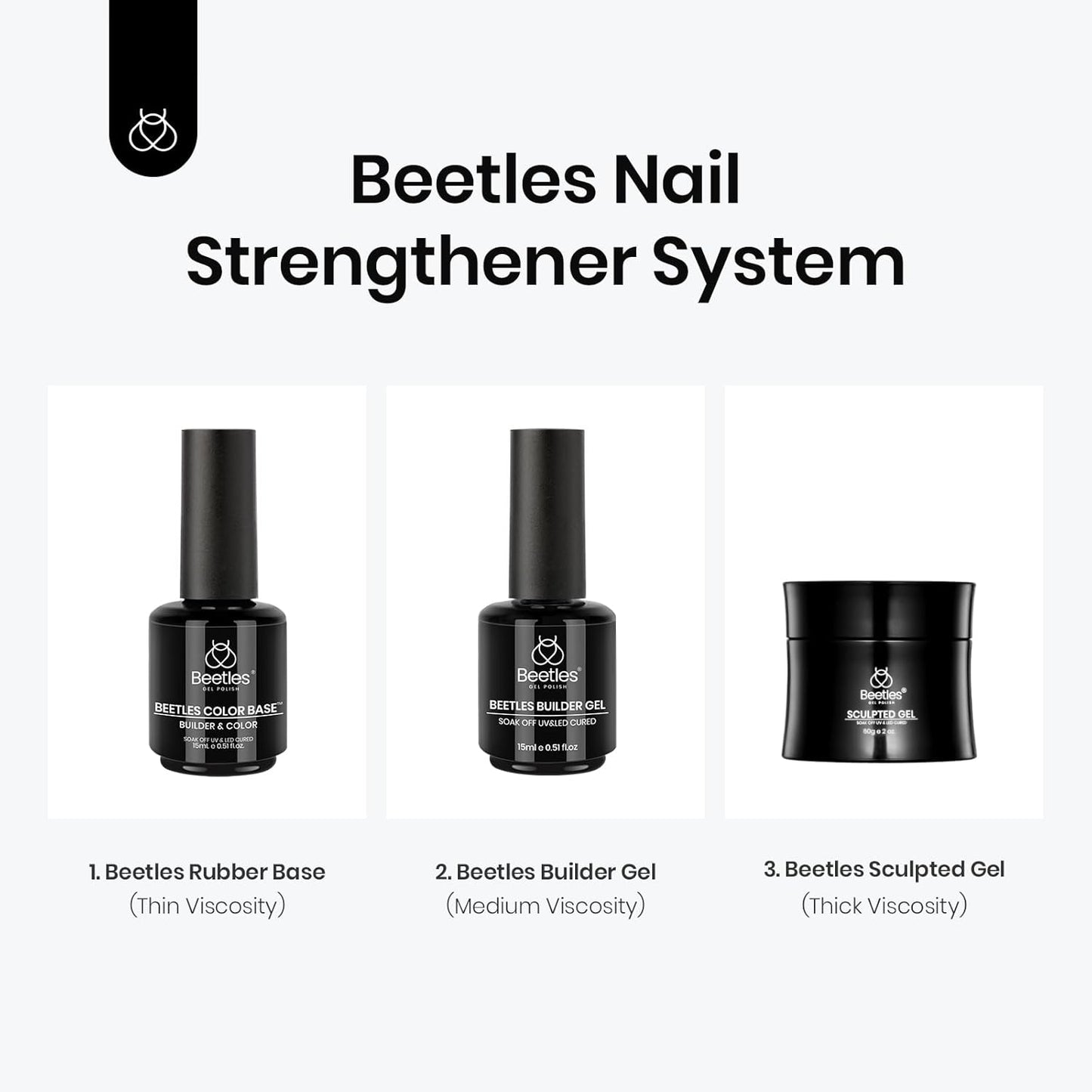 Beetles Nude Rubber Base Gel Nail Polish - Light Pink Color Base Gel for Nails Strengthening, Building, Enhancing, Reinforcing, Long Lasting Protecting