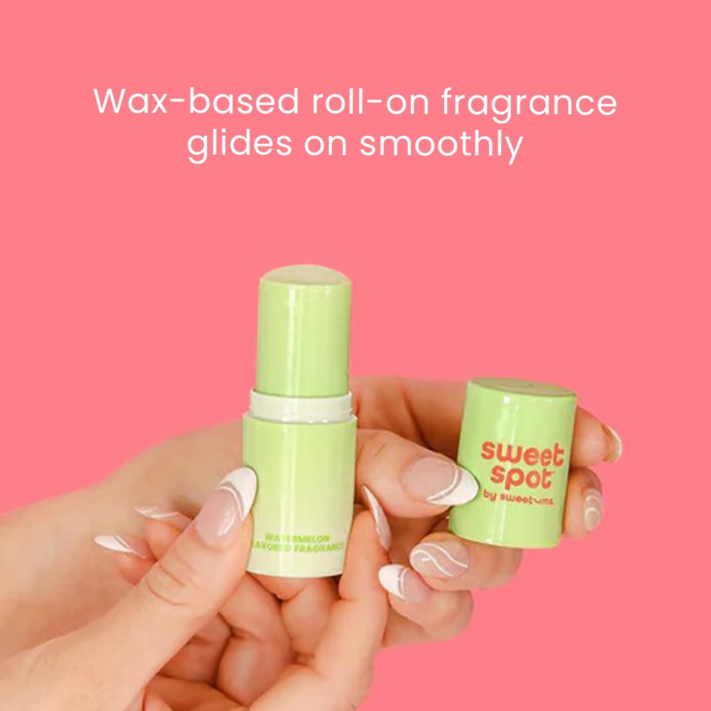 SweetSpot Flavored Solid Perfume Stick, Portable Travel Perfumes for Women, Long Lasting Fragrances, Non Sticky Formula, Natural Ingredients, Fragrance Stick (Strawberries and Cream)