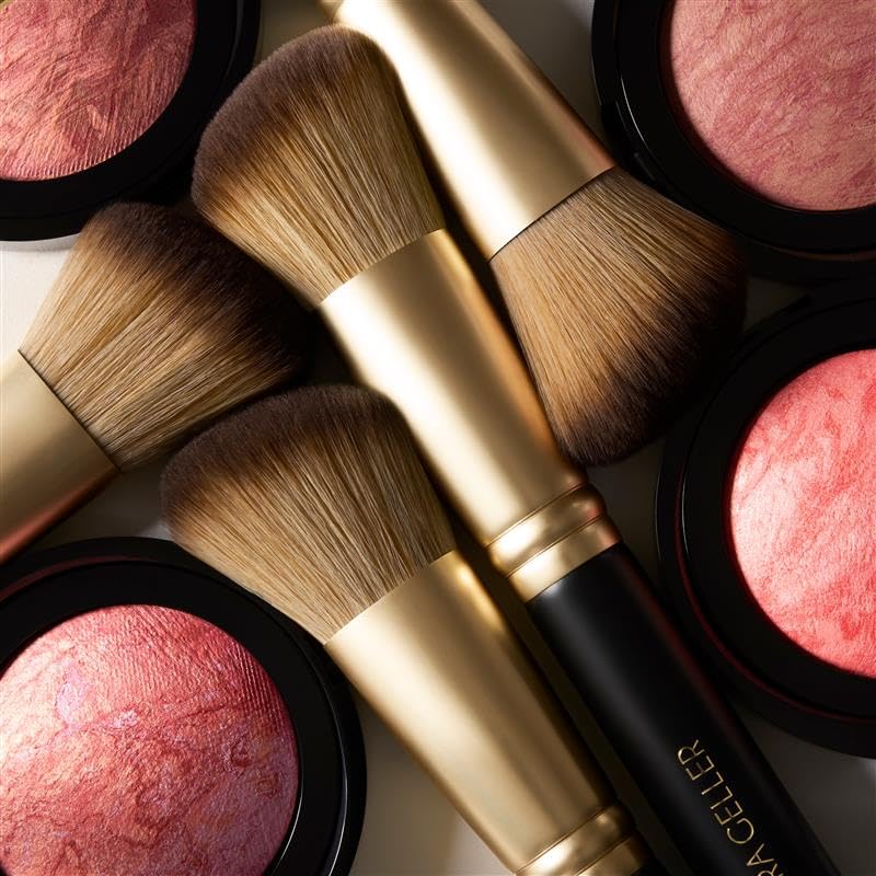 LAURA GELLER NEW YORK Baked Blush-n-Brighten Marbleized Blush + Angled Brush (05 Sunswept, 47mm)