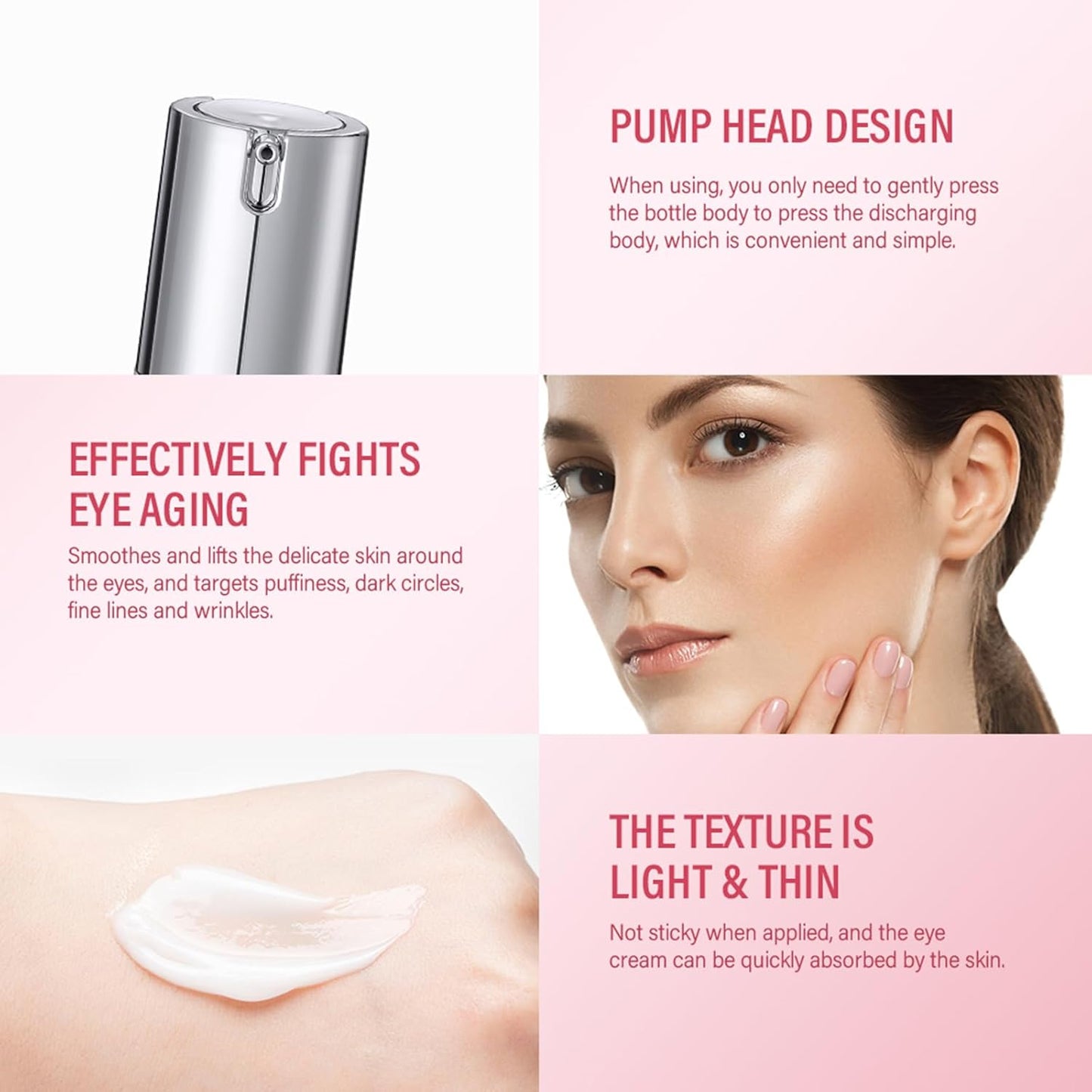 NICEFACE Retinol Eye Cream for Dark Circles and Puffiness - Anti Aging Eye Cream with Hyaluronic Acid and Collagen - Deeply moisturizing, Smooth Fine Lines, Enhance Eye Skin Elasticity