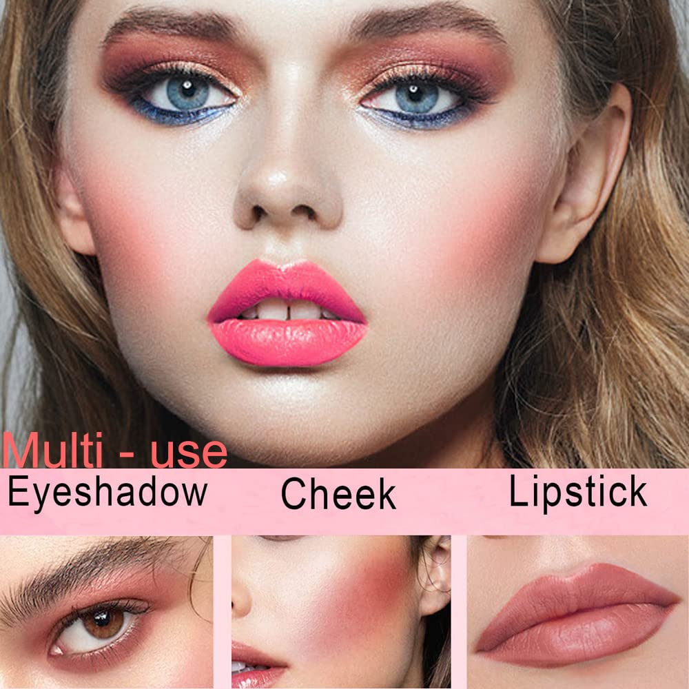 Cream Blush Wand, Milk Liquid Blush Contour Wand with Cushion Applicator, Smooth Natural Blush Makeup Stick for Cheek Lip Eye, Lightweight, Easily Blendable,101 Ravishing,Nude Pink