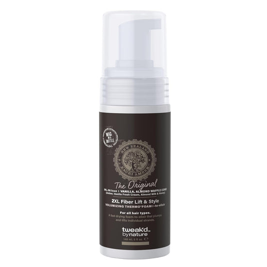 Tweak’d by Nature - 2XL Fiber Lift & Style Volumizing Foam, Styling Foam and Mousse for Hair Volume, Heat Protectant, Hydrating for Long-Lasting Softness, Cruelty Free (5oz)