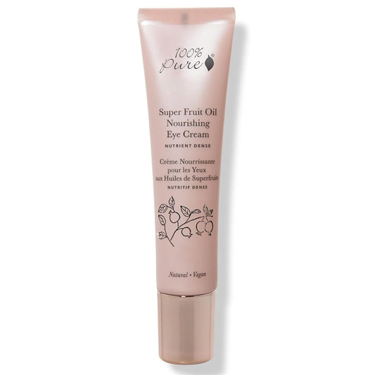 100% PURE Super Fruit Oil Nourishing Eye Cream, Anti-Aging Organic & Natural Hydration for Puffiness, Fine Lines, Under Eye Bags - 0.5 Fl Oz