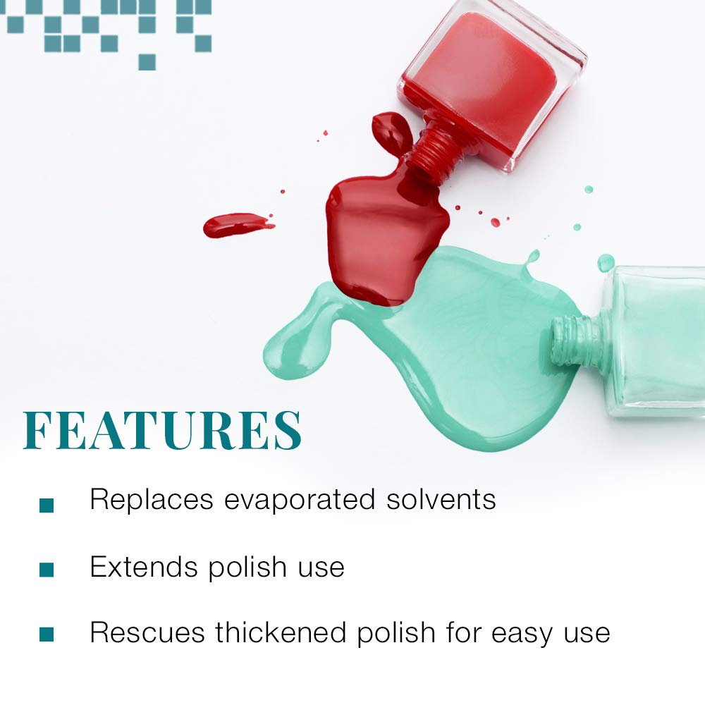 Nail Tek Extend Nail Polish Thinner – Thins Thick Polishes for Smoother Consistency & Longer Use, 0.5 oz, 1 Pack