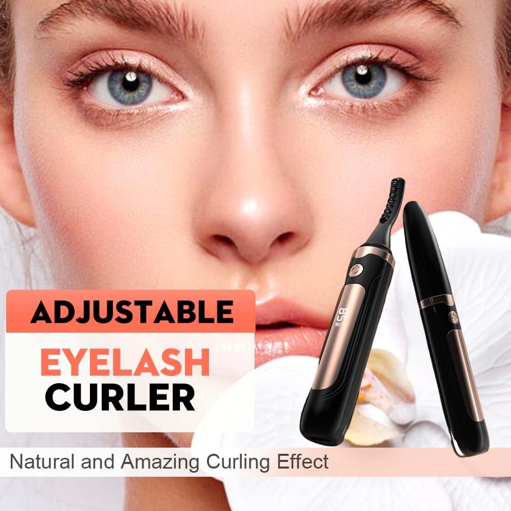 Heated Eyelash Curler, 2025 New Electric Eyelash Curler, Portable USB Type-C Makeup Tools for Travel,Women (White*1)
