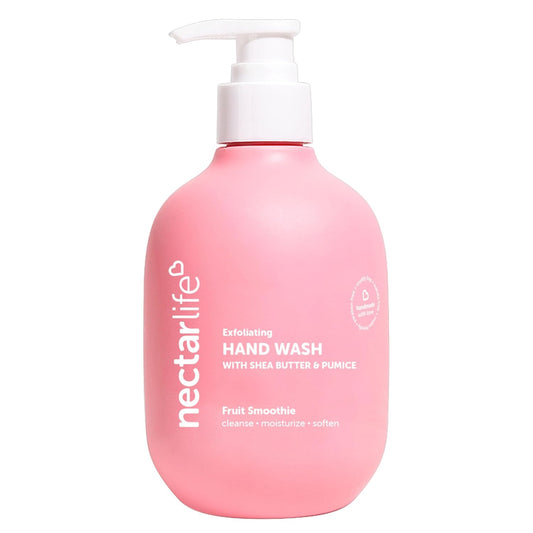 Nectar Life Exfoliating & Moisturizing Hand Wash, Volcanic Pumice for Hand Scrub, Shea Butter Softens Hands, Clean Vegan Ingredients, Fruit Smoothie Scent