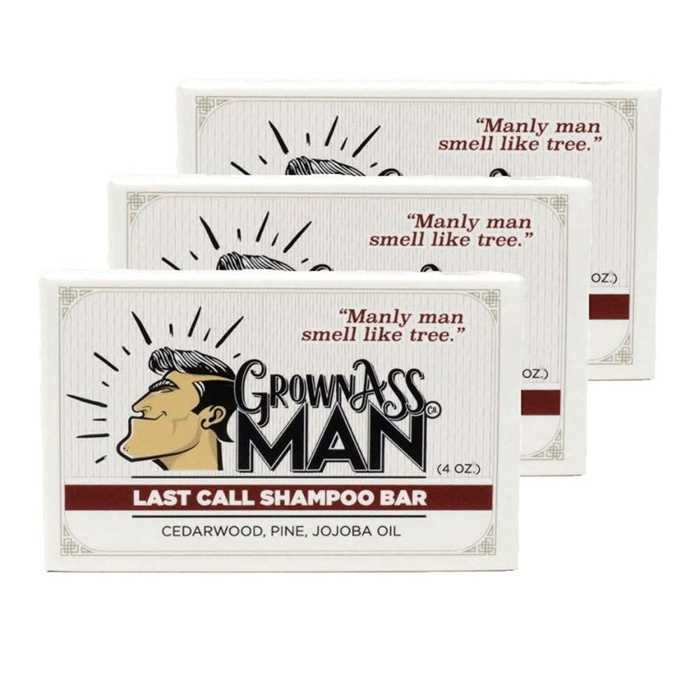 Solid Shampoo Bar Rich Lather 3 in 1: Hair, Beard & Body Wash - Plastic Free & Eco-Friendly, Natural & Organic Clean for All Hair Types, 4oz Bar (Last Call, 3-Pack)