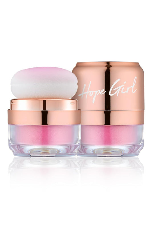 Hope Girl 3D Powder Blusher 0.17oz | Skin-Loving Korean Mini Blush for Cheeks and Eye Makeup w/Allantoin | K Beauty Cool Toned Vibrant Sunkissed Fine Powder Makeup Blush Cosmetics (#01 Sexy Rose)