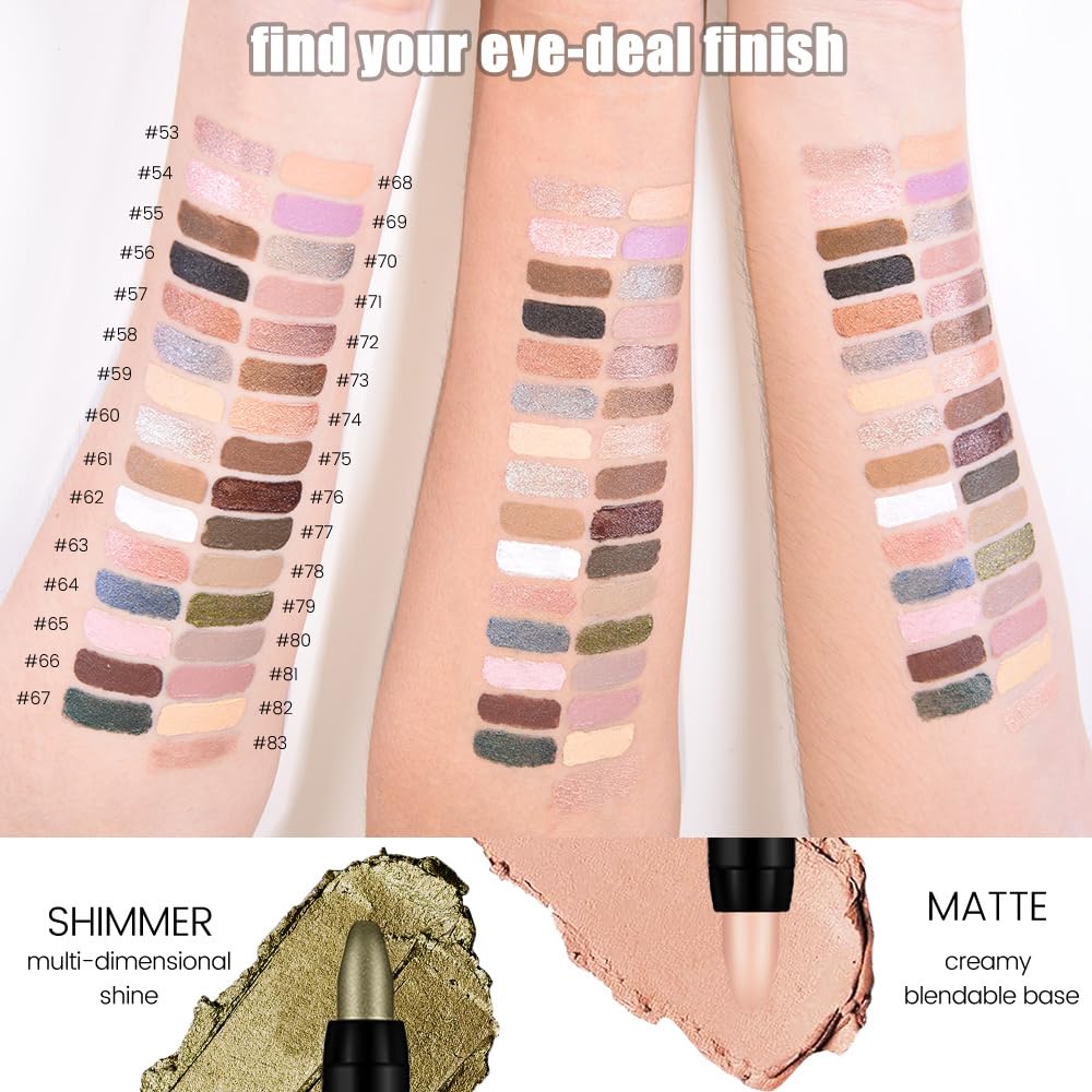 8Pcs Cream Eye Shadow Sticks Makeup for Women, Matte Shimmer Eyeliner Pencil Eyeshadow Brightener Stick for Eyes, Waterproof Eyeshadow Applicator Blendable sombras para ojos Set13#