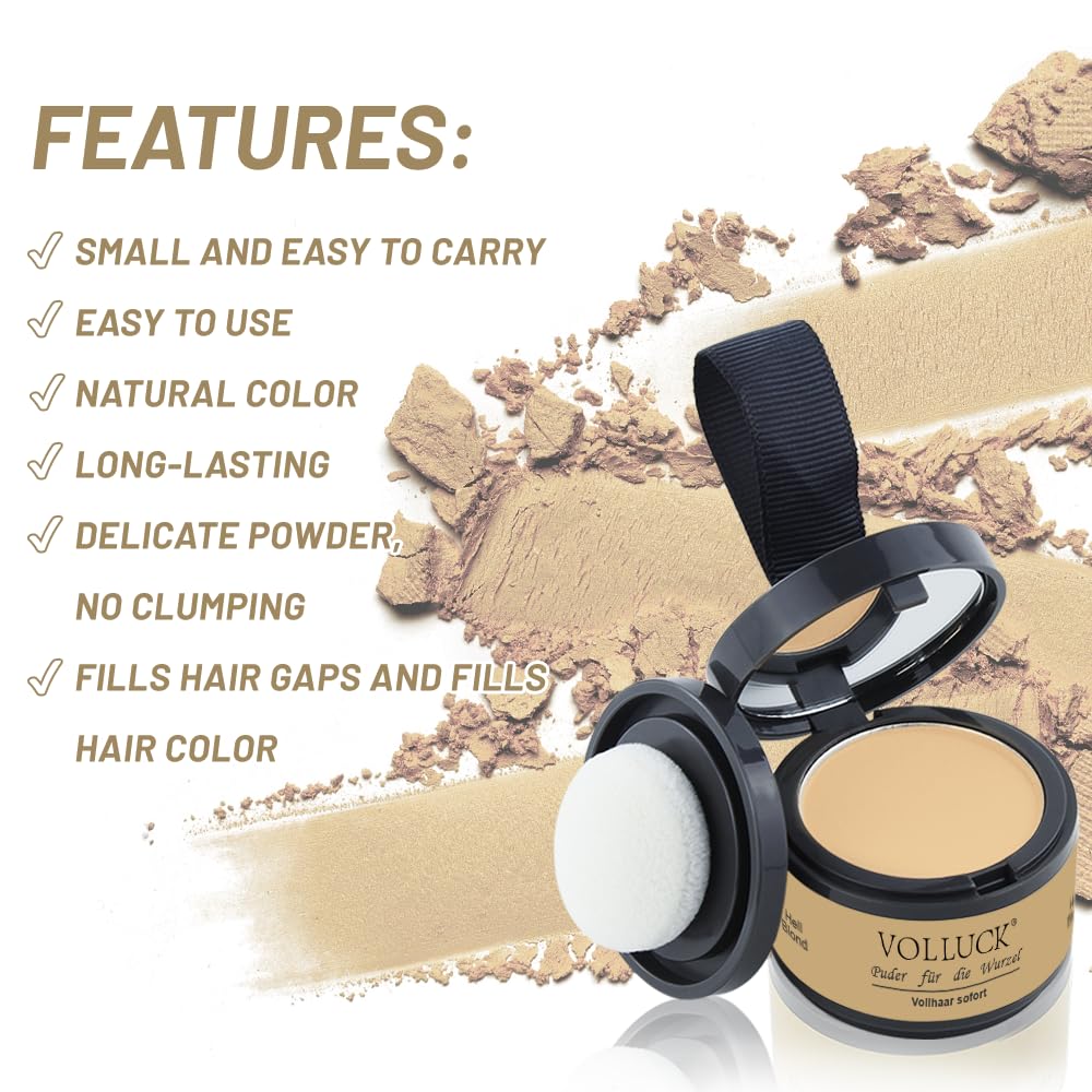 Root Touch Up Powder, Instantly Gray Root Cover Up Hairline Powder, Hair Concealer for Women and Men (A-Light Blonde, 2PC)