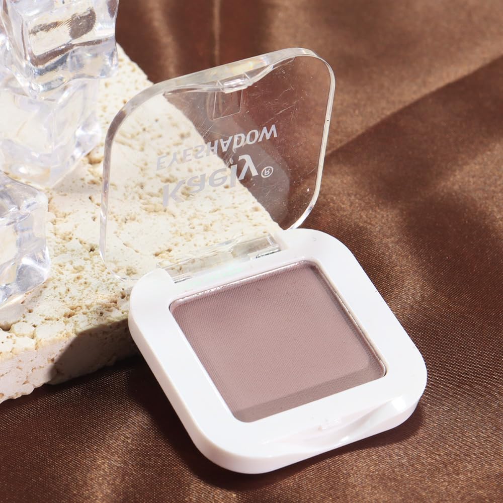 Matte Single Eye Shadow Palette Makeup, Matte Mauve Taupe Monochrome Eyeshadow For Old Women, Mini Single Pressed Pigmented Waterproof Sombras Para Ojos,Vegan, Talc, Paraben&Cruelty Free, 05