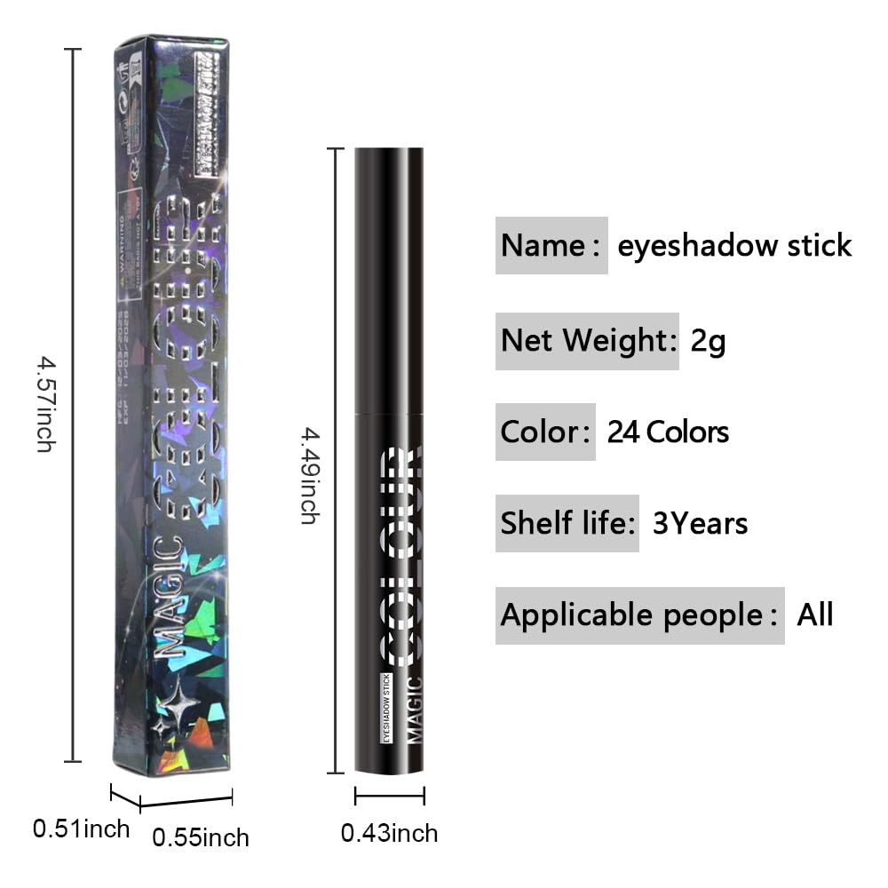 Silver Grey Shimmer Cream Eye Shadow Stick Makeup for Women, Silver Grey Shimmer Matte Eye Shadow Brightener Stick for Eyes, Waterproof Eyeshadow Pencil Applicator Blendable for Eye Highlight 15