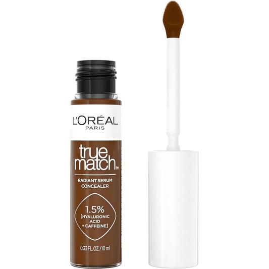 L’Oréal Paris True Match Radiant Serum Concealer, Brightening Under Eye Concealer Make Up with 1.5% Hyaluronic Acid and Caffeine, N11, 0.33 Oz