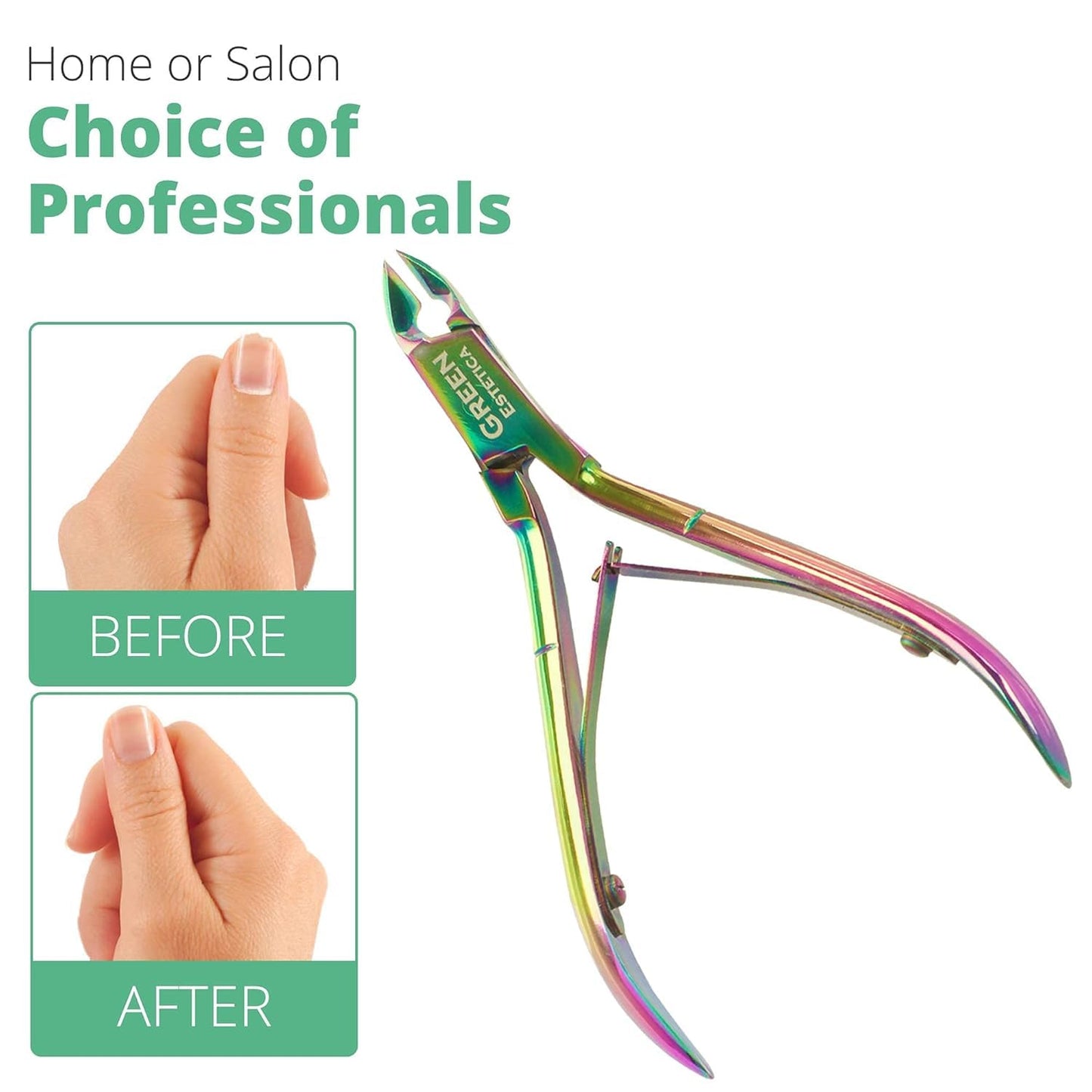 Professional Cuticle Trimmer Nail Cuticle Cutter Stainless Steel Cuticle Nippers with Sharp Blades of Cuticle Remover Clippers Manicure Tools Double Spring for Nail Care Pedicure Nail Tools (Multi)